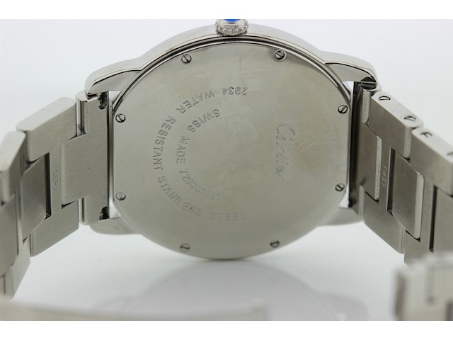 Heren polshorloge, cartier, ronde solo de cartier, witte wijzerplaat, ca. 2015 - afbeelding 7 van  11