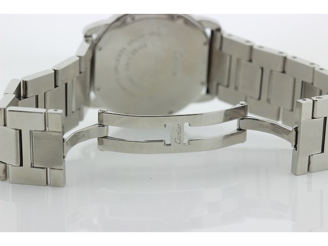 Heren polshorloge, cartier, ronde solo de cartier, witte wijzerplaat, ca. 2015 - afbeelding 8 van  11