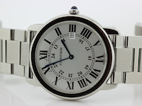 Heren polshorloge, cartier, ronde solo de cartier, witte wijzerplaat, ca. 2015 - afbeelding 9 van  11