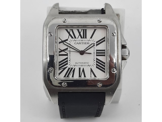 Heren polshorloge, cartier, santos 100, 2665 - afbeelding 12 van  19