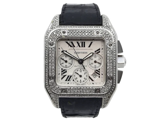 Heren polshorloge, cartier, santos 100, 2740 - afbeelding 1 van  33