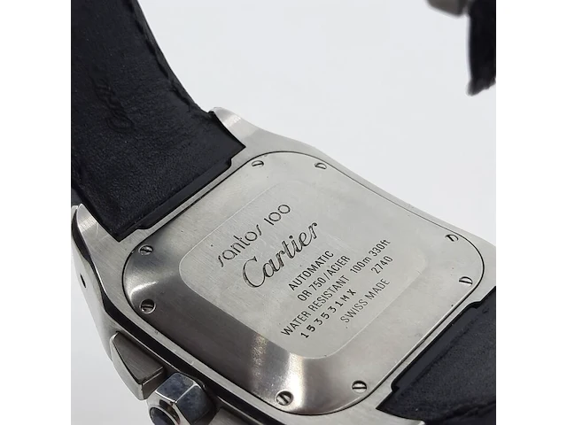 Heren polshorloge, cartier, santos 100, 2740 - afbeelding 18 van  33