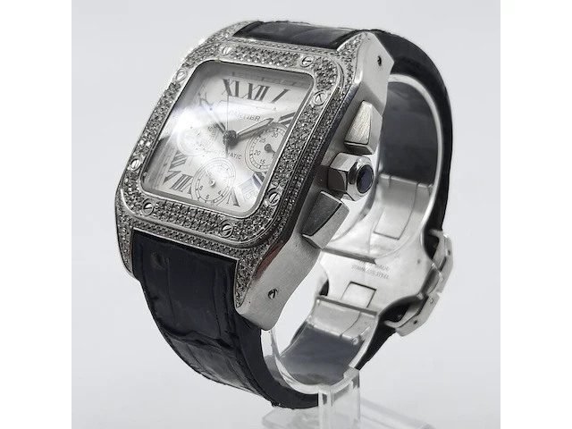 Heren polshorloge, cartier, santos 100, 2740 - afbeelding 12 van  33