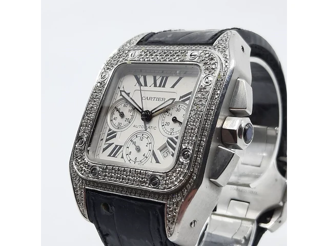 Heren polshorloge, cartier, santos 100, 2740 - afbeelding 33 van  33