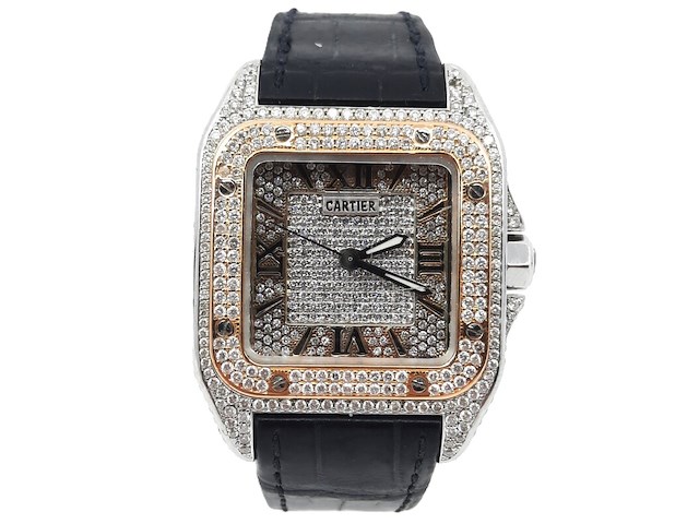 Heren polshorloge, cartier, santos 100, 2878 - afbeelding 1 van  27