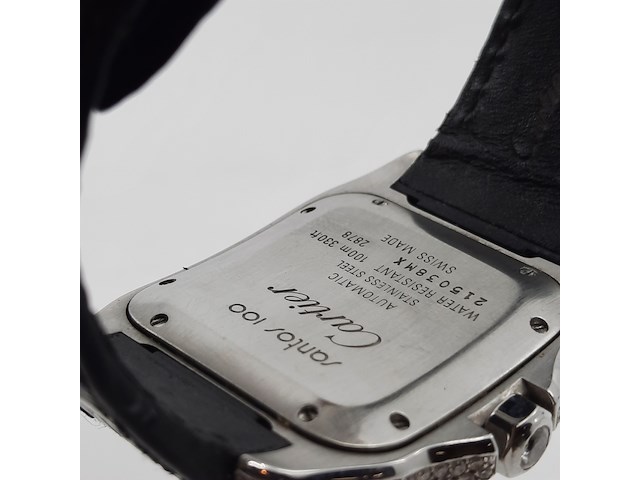 Heren polshorloge, cartier, santos 100, 2878 - afbeelding 16 van  27