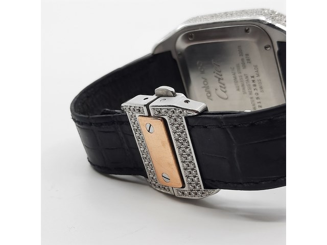 Heren polshorloge, cartier, santos 100, 2878 - afbeelding 20 van  27