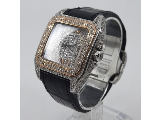 Heren polshorloge, cartier, santos 100, 2878 - afbeelding 21 van  27