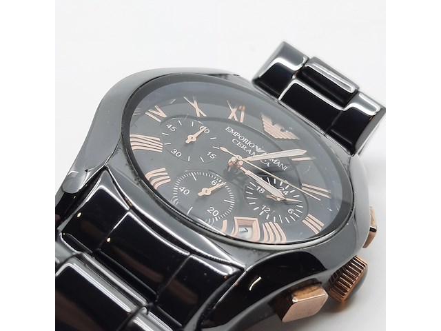 Heren polshorloge, emporio armani, ceramica ar 1410 - afbeelding 18 van  18