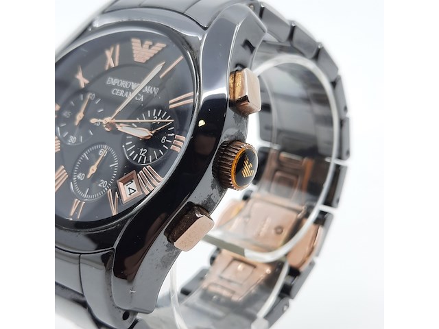 Heren polshorloge, emporio armani, ceramica ar 1410 - afbeelding 8 van  18