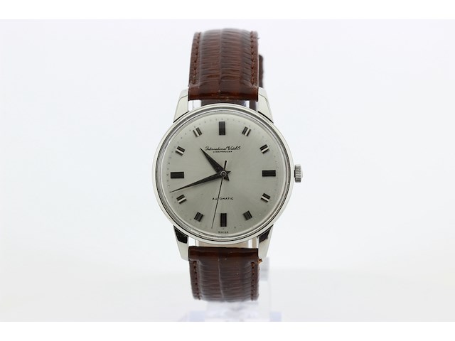 Heren polshorloge, iwc, vintage model, grijze wijzerplaat, 60er jaren - afbeelding 1 van  8