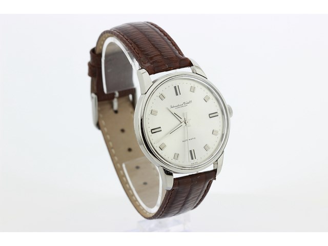 Heren polshorloge, iwc, vintage model, grijze wijzerplaat, 60er jaren - afbeelding 2 van  8