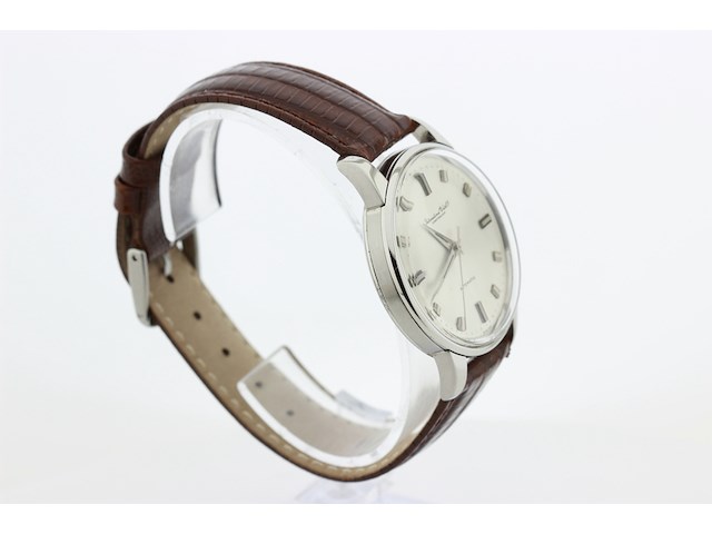 Heren polshorloge, iwc, vintage model, grijze wijzerplaat, 60er jaren - afbeelding 3 van  8