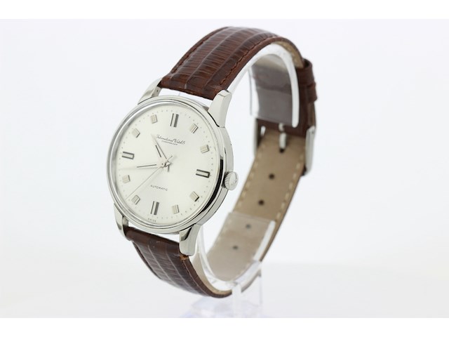 Heren polshorloge, iwc, vintage model, grijze wijzerplaat, 60er jaren - afbeelding 4 van  8