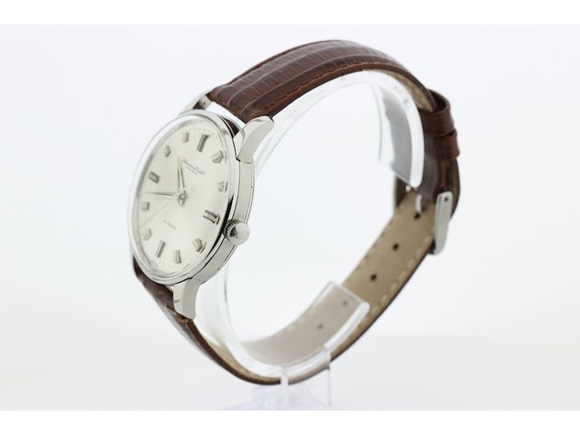 Heren polshorloge, iwc, vintage model, grijze wijzerplaat, 60er jaren - afbeelding 5 van  8