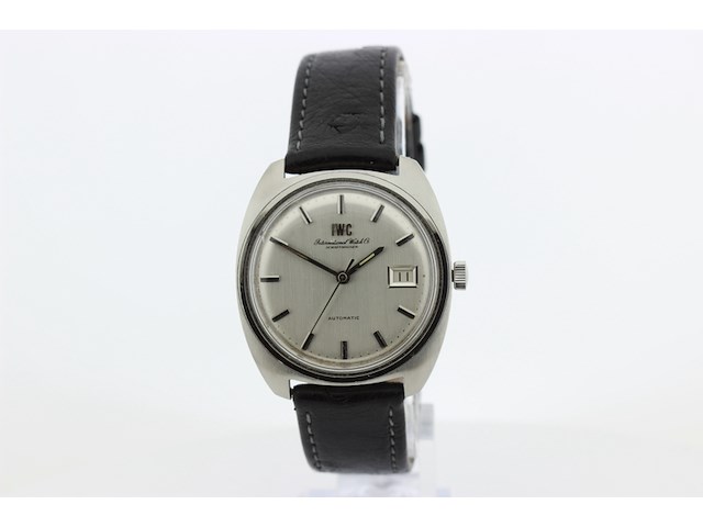 Heren polshorloge, iwc, vintage model, grijze wijzerplaat, 60er jaren - afbeelding 1 van  9
