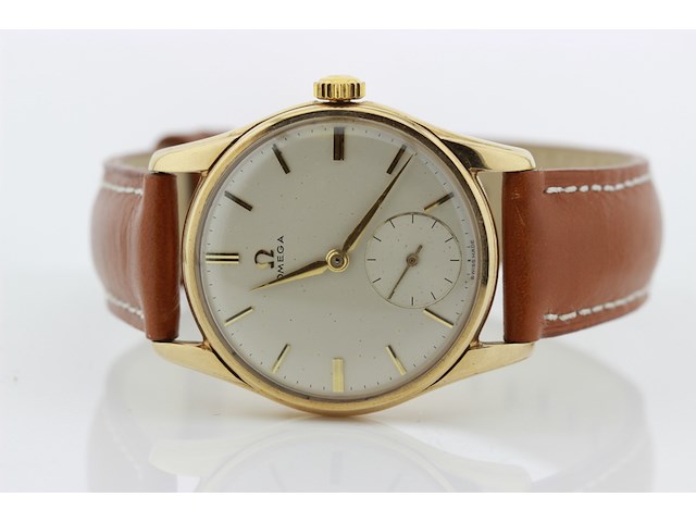 Heren polshorloge, omega, vintage model, crème wijzerplaat, 60 er jaren - afbeelding 5 van  8