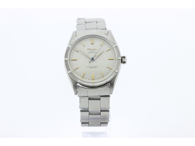 Heren polshorloge, rolex, oyster perpetual , crème wijzerplaat, 1957 - afbeelding 1 van  11
