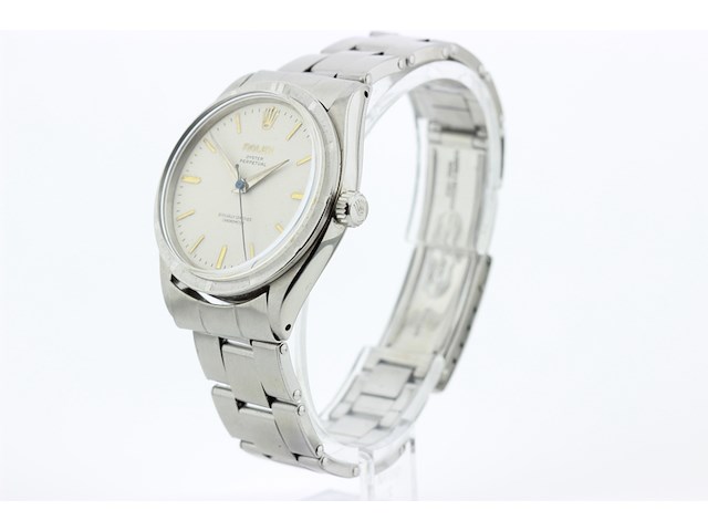 Heren polshorloge, rolex, oyster perpetual , crème wijzerplaat, 1957 - afbeelding 3 van  11