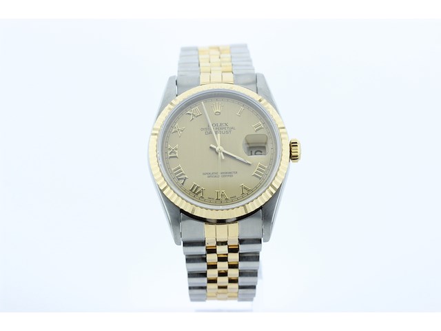 Heren polshorloge rolex, oyster perpetual datejust, champagne wijzerplaat, bouwjaar 1993 - afbeelding 1 van  13