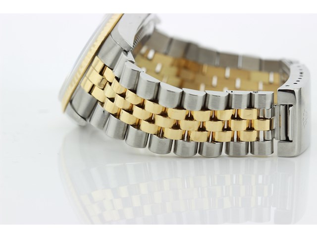 Heren polshorloge rolex, oyster perpetual datejust, champagne wijzerplaat, bouwjaar 1993 - afbeelding 10 van  13