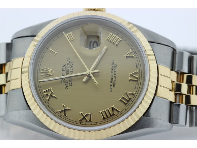 Heren polshorloge, rolex, oyster perpetual datejust, champagne wijzerplaat, ? - afbeelding 4 van  13