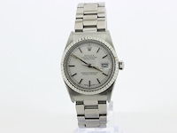 Heren polshorloge, rolex, oyster perpetual datejust, witte wijzerplaat, 1982