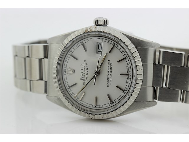 Heren polshorloge, rolex, oyster perpetual datejust, witte wijzerplaat, 1982 - afbeelding 8 van  9