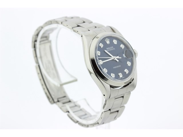 Heren polshorloge rolex, oysterdate precision, blauwe wijzerplaat, bouwjaar 1985 - afbeelding 2 van  9