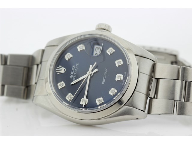 Heren polshorloge rolex, oysterdate precision, blauwe wijzerplaat, bouwjaar 1985 - afbeelding 4 van  9