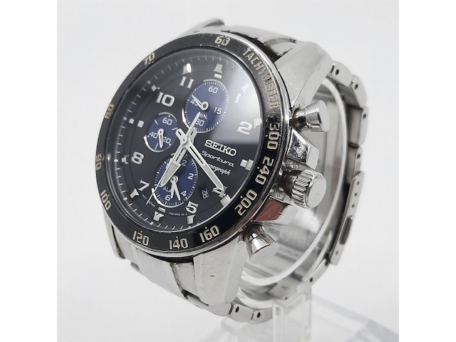 Heren polshorloge, seiko, sportura chronograph 7t62 - afbeelding 10 van  17