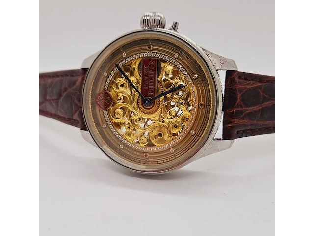 Herenhorloge - antiek patek phillipe uurwerk - horologisch kunstwerk - afbeelding 7 van  11