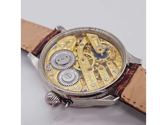 Herenhorloge - antiek patek phillipe uurwerk - horologisch kunstwerk - afbeelding 10 van  11