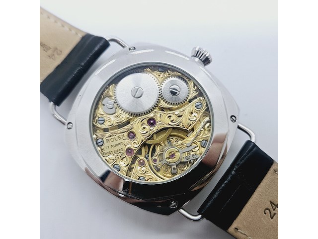 Herenhorloge - antiek rolex uurwerk - horologisch kunstwerk - afbeelding 10 van  10