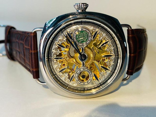 Herenhorloge - antiek rolex uurwerk - horologisch kunstwerk - afbeelding 1 van  7