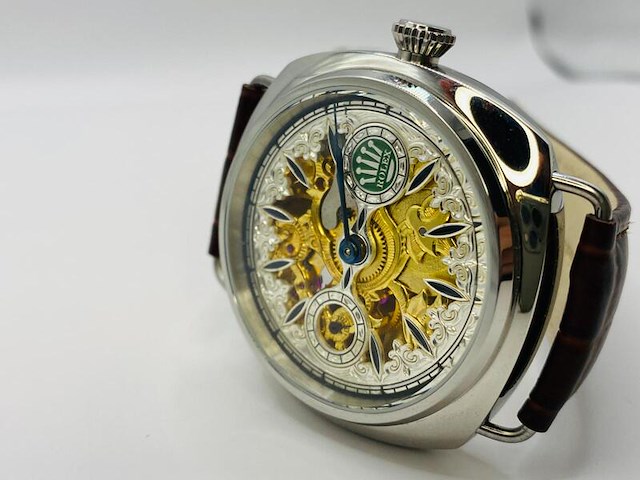 Herenhorloge - antiek rolex uurwerk - horologisch kunstwerk - afbeelding 2 van  7