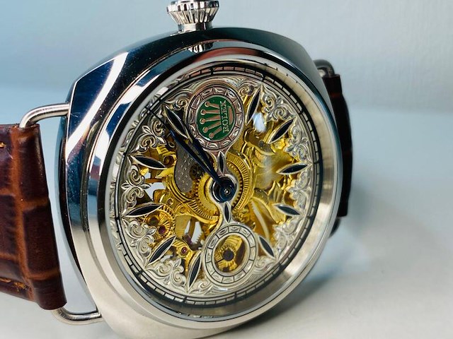 Herenhorloge - antiek rolex uurwerk - horologisch kunstwerk - afbeelding 3 van  7