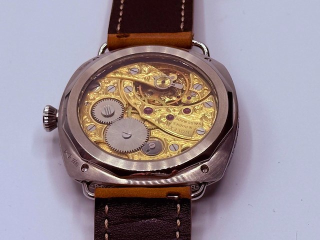 Herenhorloge - antiek rolex uurwerk - horologisch kunstwerk - afbeelding 7 van  8