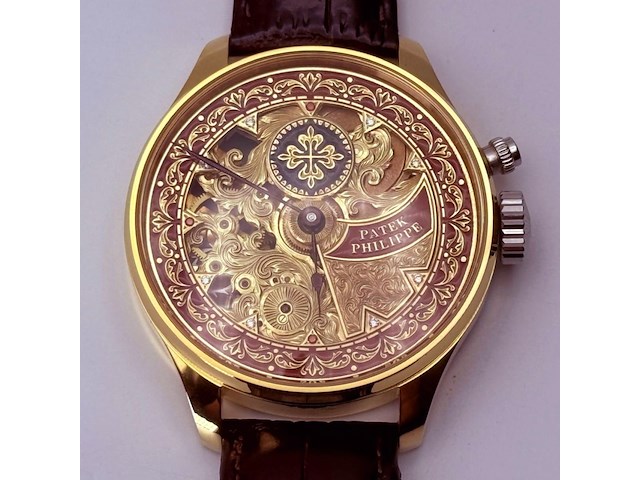 Herenhorloge - patek phillipe horlogisch kunstwerk - antiek zwitsers uurwerk - afbeelding 1 van  12