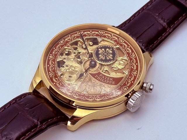 Herenhorloge - patek phillipe horlogisch kunstwerk - antiek zwitsers uurwerk - afbeelding 5 van  12