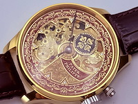 Herenhorloge - patek phillipe horlogisch kunstwerk - antiek zwitsers uurwerk - afbeelding 7 van  12