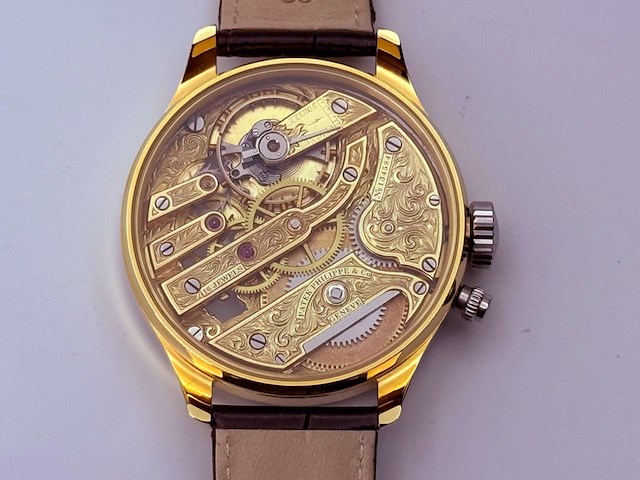 Herenhorloge - patek phillipe horlogisch kunstwerk - antiek zwitsers uurwerk - afbeelding 9 van  12