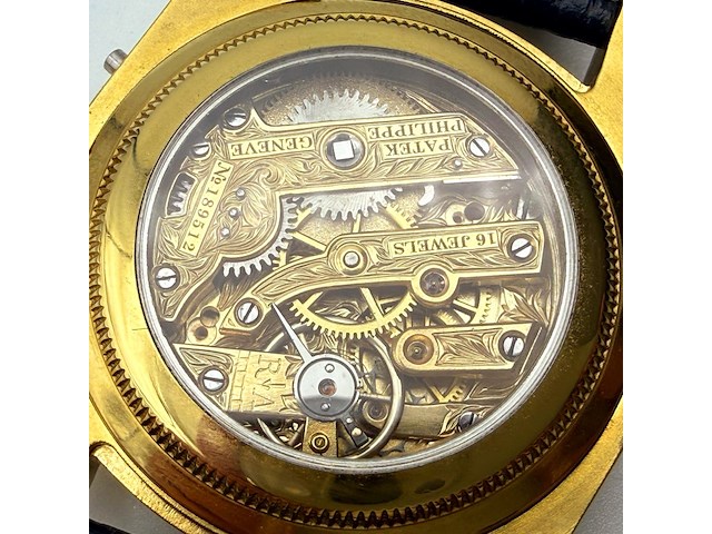 Herenhorloge - patek phillipe horlogisch kunstwerk - antiek zwitsers uurwerk - afbeelding 3 van  14