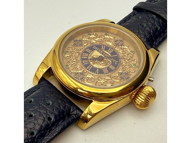Herenhorloge - patek phillipe horlogisch kunstwerk - antiek zwitsers uurwerk - afbeelding 7 van  14
