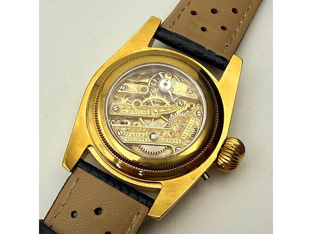 Herenhorloge - patek phillipe horlogisch kunstwerk - antiek zwitsers uurwerk - afbeelding 14 van  14