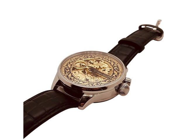 Herenhorloge - patek phillipe horlogisch kunstwerk - antiek zwitsers uurwerk - afbeelding 2 van  7