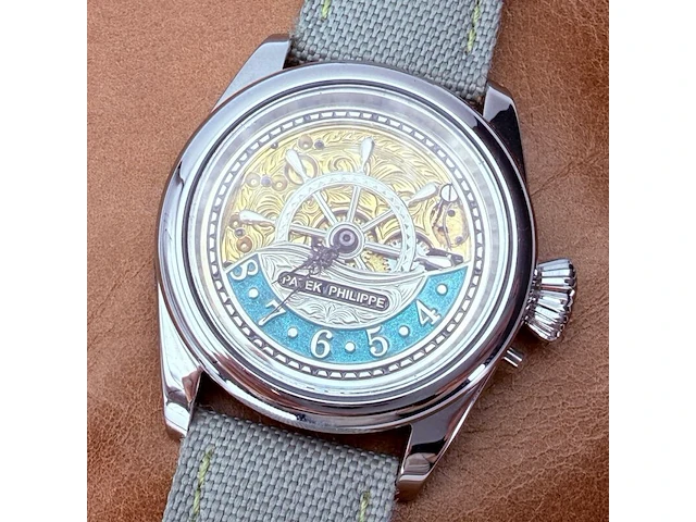 Herenhorloge - patek phillipe horlogisch kunstwerk - antiek zwitsers uurwerk - afbeelding 1 van  13