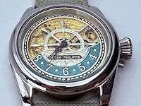 Herenhorloge - patek phillipe horlogisch kunstwerk - antiek zwitsers uurwerk - afbeelding 6 van  13