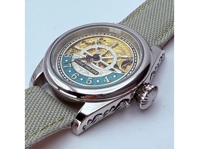 Herenhorloge - patek phillipe horlogisch kunstwerk - antiek zwitsers uurwerk - afbeelding 7 van  13