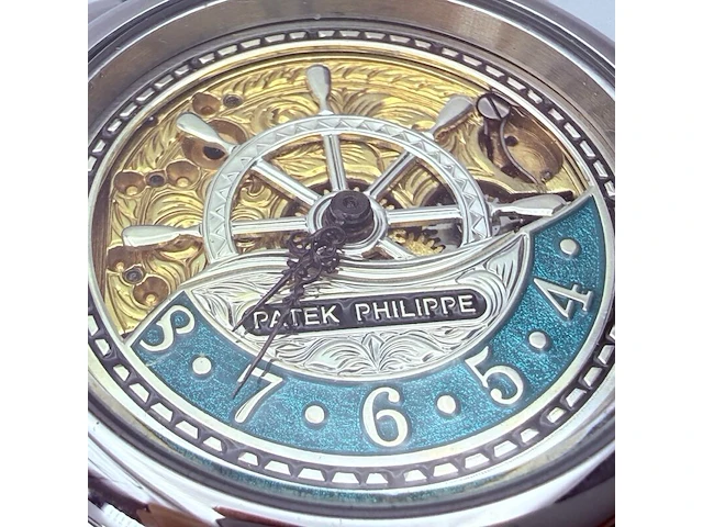 Herenhorloge - patek phillipe horlogisch kunstwerk - antiek zwitsers uurwerk - afbeelding 9 van  13
